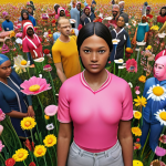**Authentic Virtual Connection:** A vibrant scene depicting diverse individuals connecting genuinely in a digital space. Emphasize unique personalities, storytelling, and honest interactions. Think of it as a field of real flowers (people) standing out amongst plastic ones.